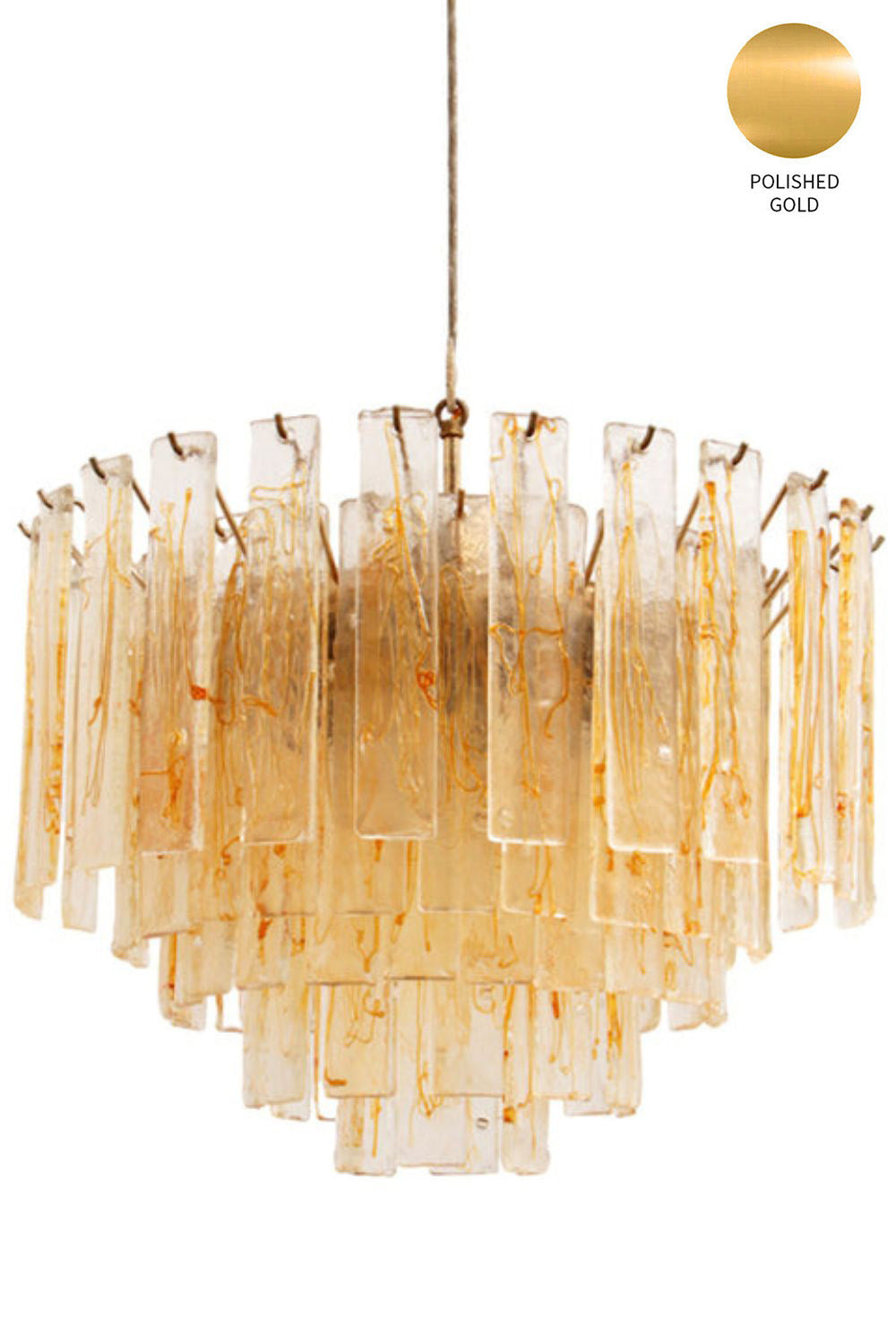 Amber Art Glass Tiered Chandelier - view 23 | morylighting