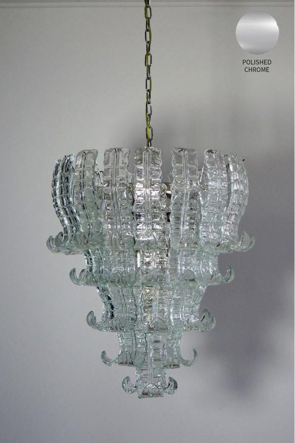 1970s Felci-Style Art Glass Tiered Chandelier - view 14 | morylighting