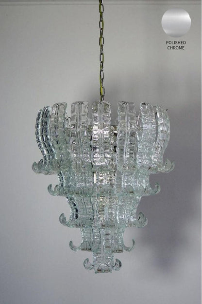 1970s Felci-Style Art Glass Tiered Chandelier - view 14 | morylighting