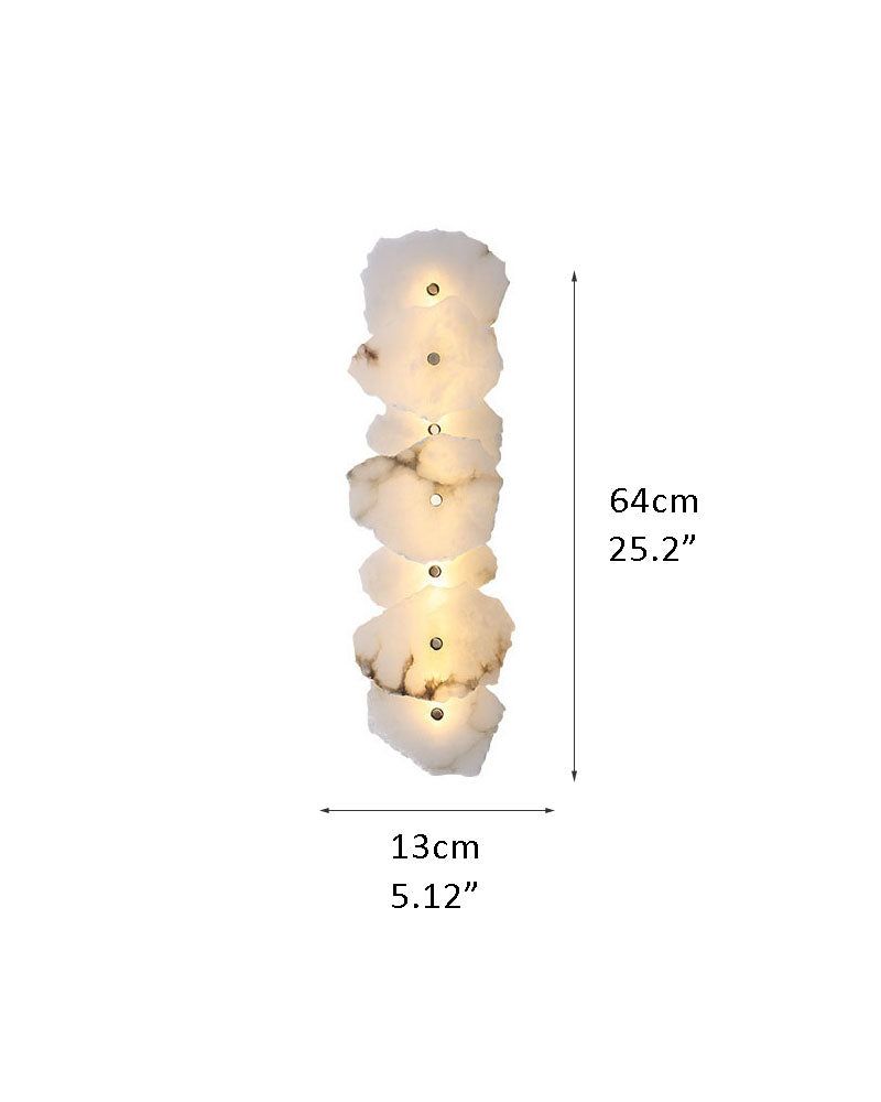 Art Decor Multiple Irregularity Shape LED Brass wall sconces White Alabaster Shade