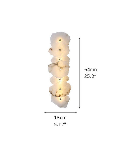 Art Decor Multiple Irregularity Shape LED Brass wall sconces White Alabaster Shade