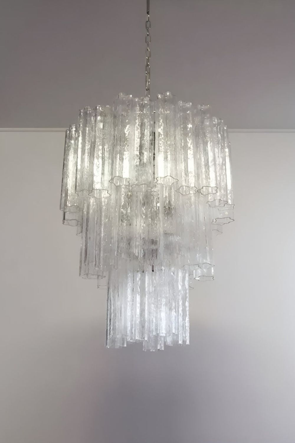 Art Venetian Clear Glass Tube Chandelier - view 11 | morylighting