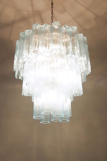 Three-tier Art Venetian blue glass chandelier - view 6 | morylighting