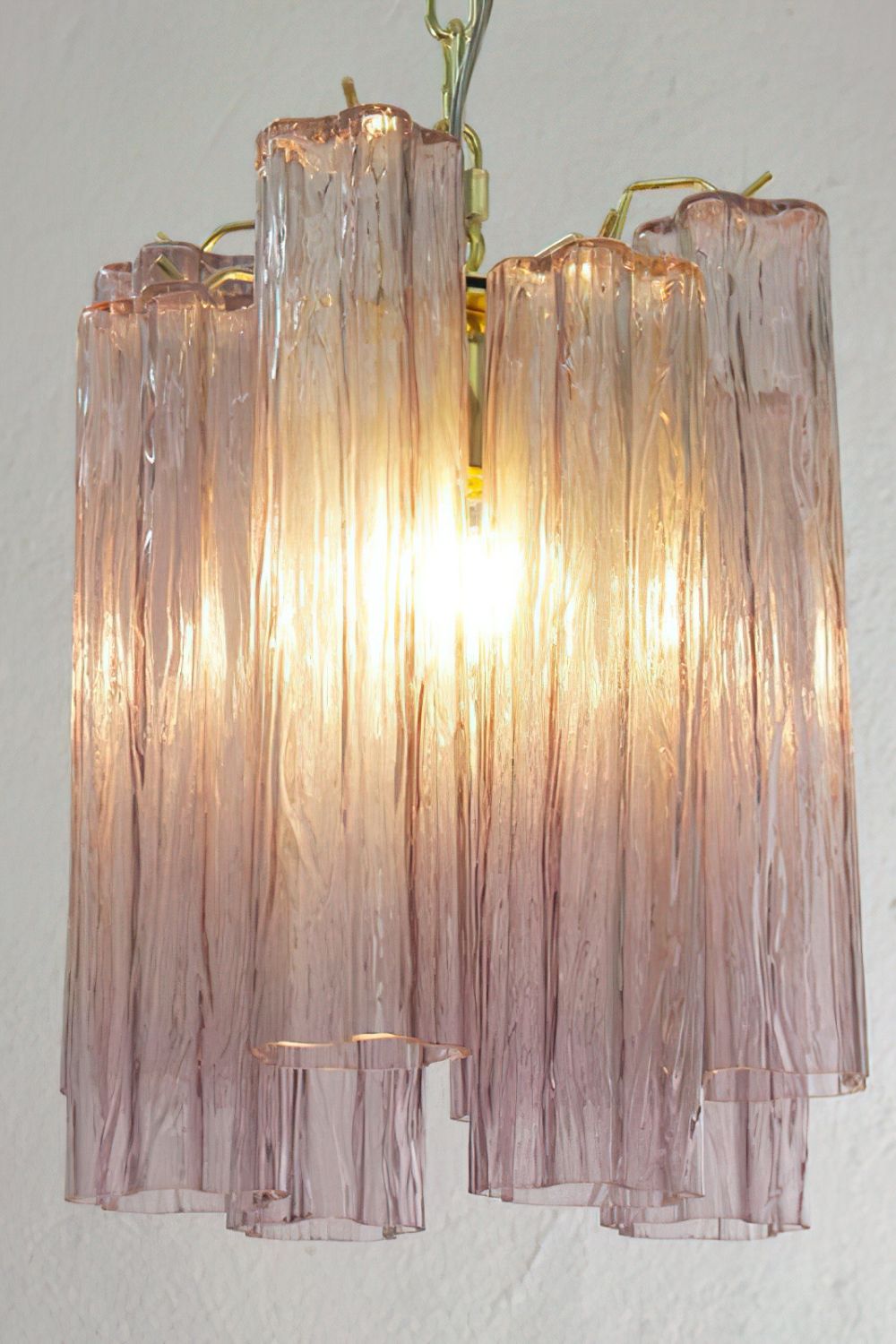 1990s Art Amethyst Glass Chandelier - view 3 | morylighting