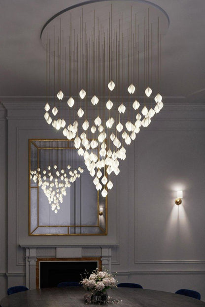 Gold Stem Ceramic Flower Chandelier - view 3 | morylighting