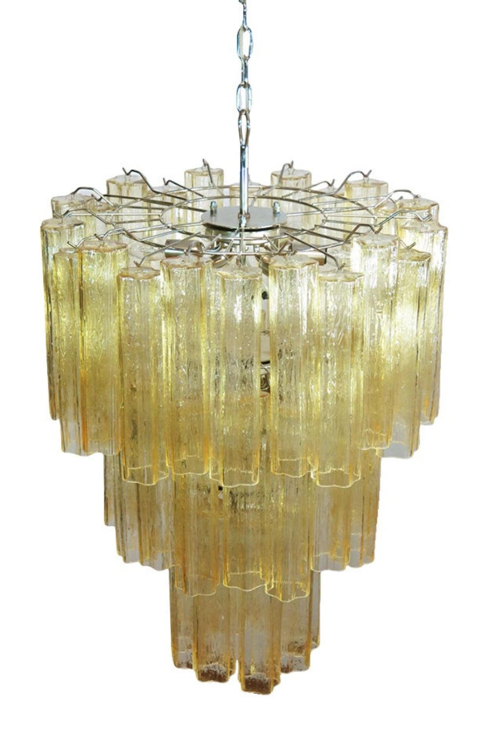 Three-Tier Yellow  Glass Art Chandelier - view 7 | morylighting
