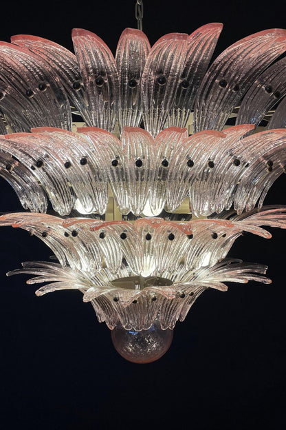 Art Four-tier pink glass palm leaf chandelier - view 16 | morylighting