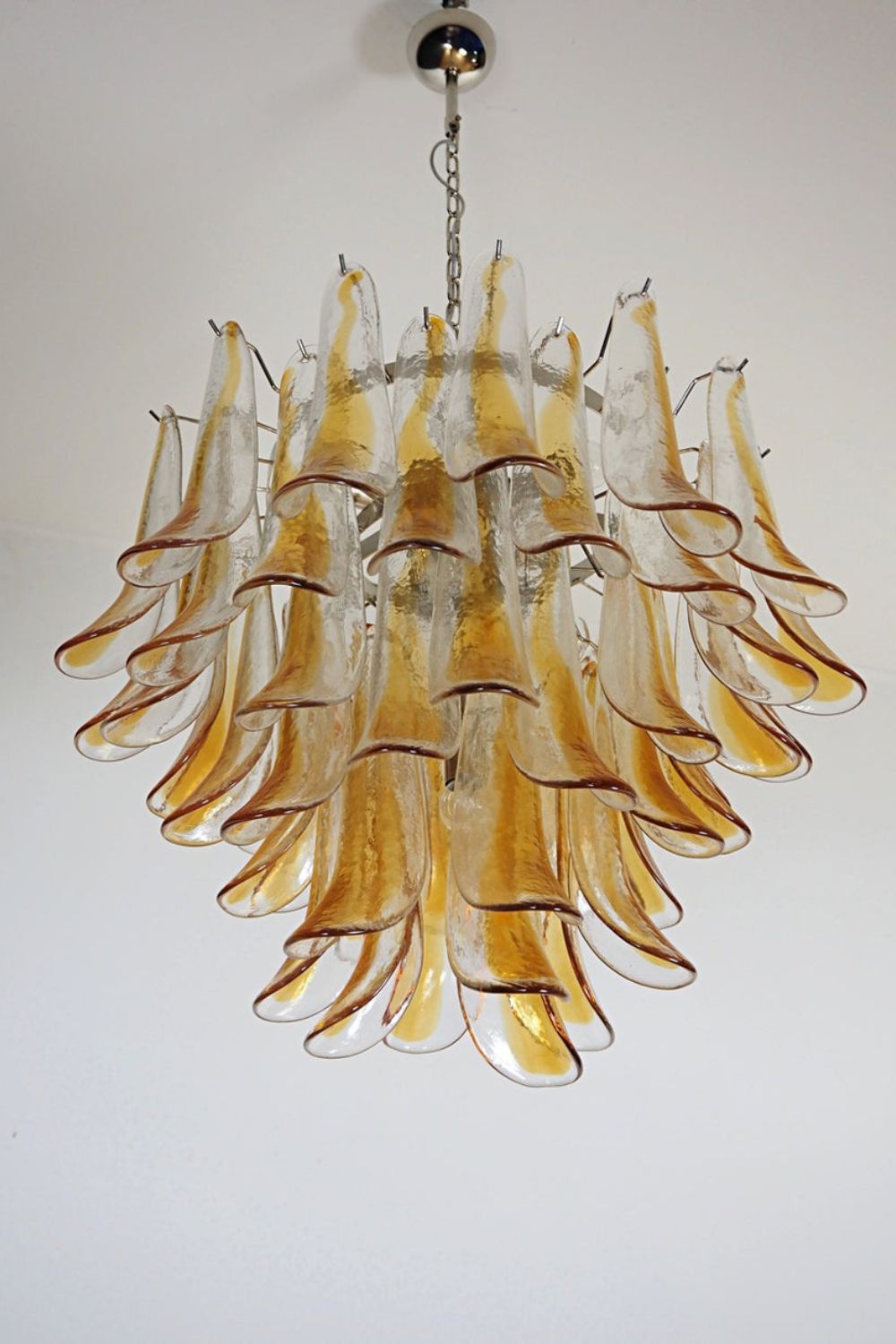 Mazzega Amber Glass Petal Chandelier - view 8 | morylighting