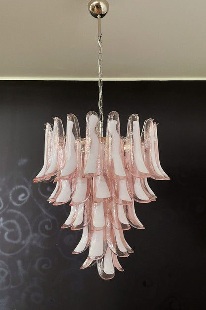 Art Blush Pink Glass Petal Chandelier - view 10 | morylighting
