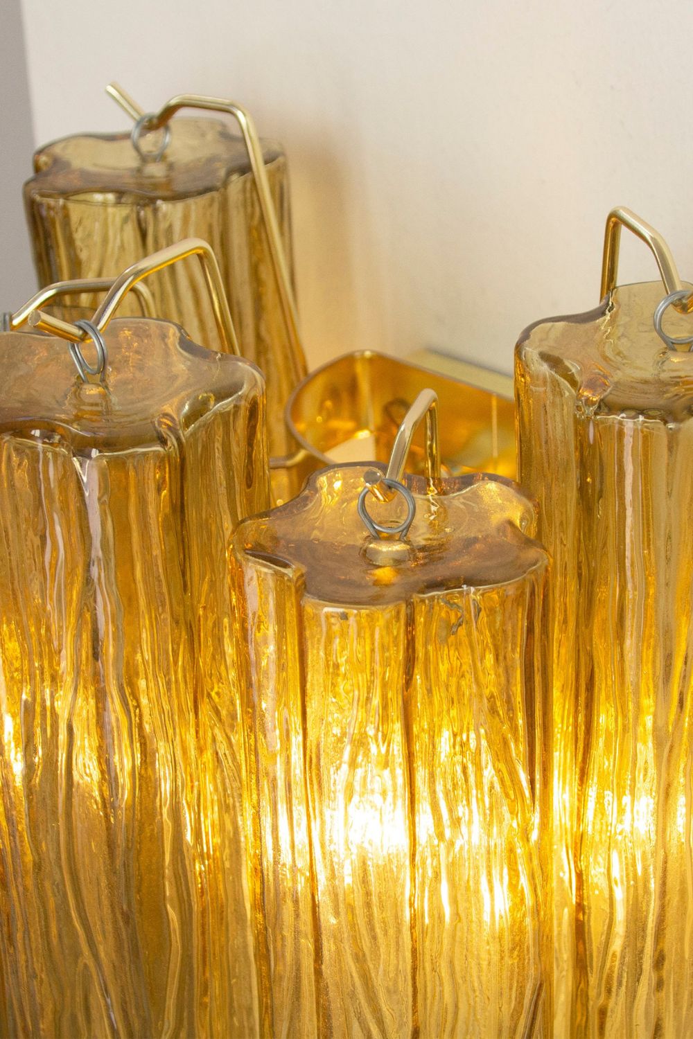 Italian Art amber glass tube wall lamp - view 7 | morylighting