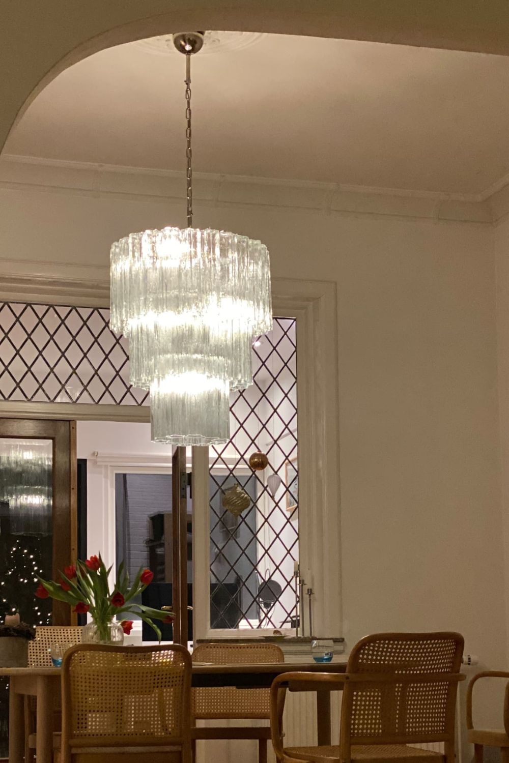 52-Tube Clear Art Glass Chandelier - view 2 | morylighting