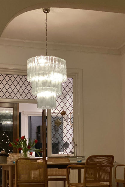 52-Tube Clear Art Glass Chandelier - view 2 | morylighting