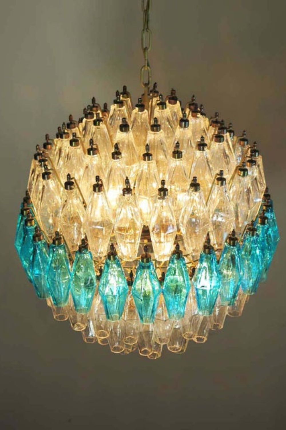 Blue and clear Art glass spherical chandelier - view 8 | morylighting