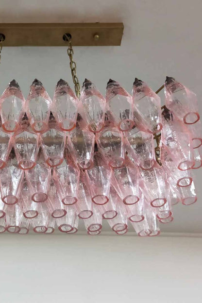 Art Poliedri Pink Glass Chandelier - view 16 | morylighting