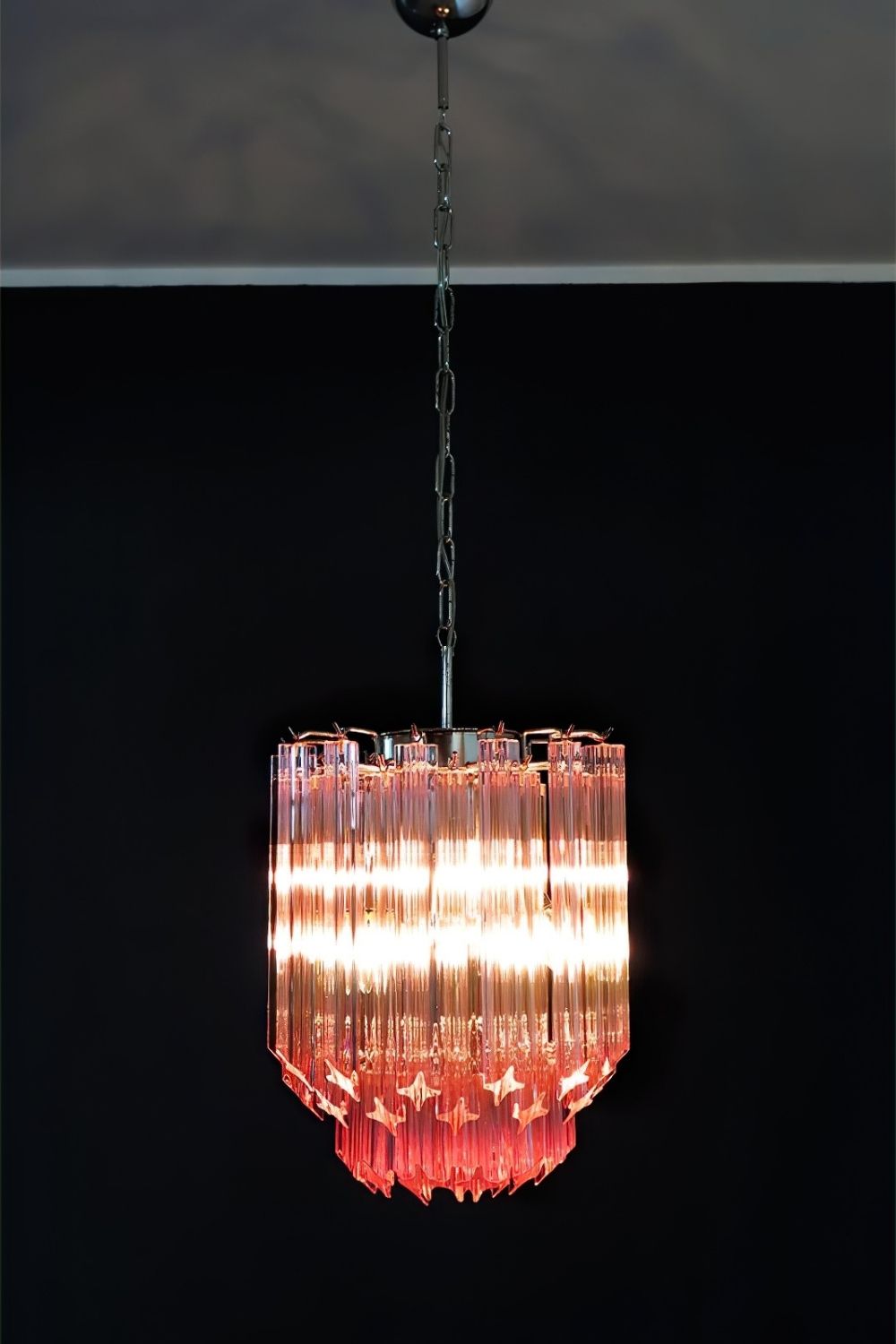 Art Pink Quadriedri Glass Chandelier - view 4 | morylighting