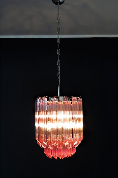 Art Pink Quadriedri Glass Chandelier - view 4 | morylighting