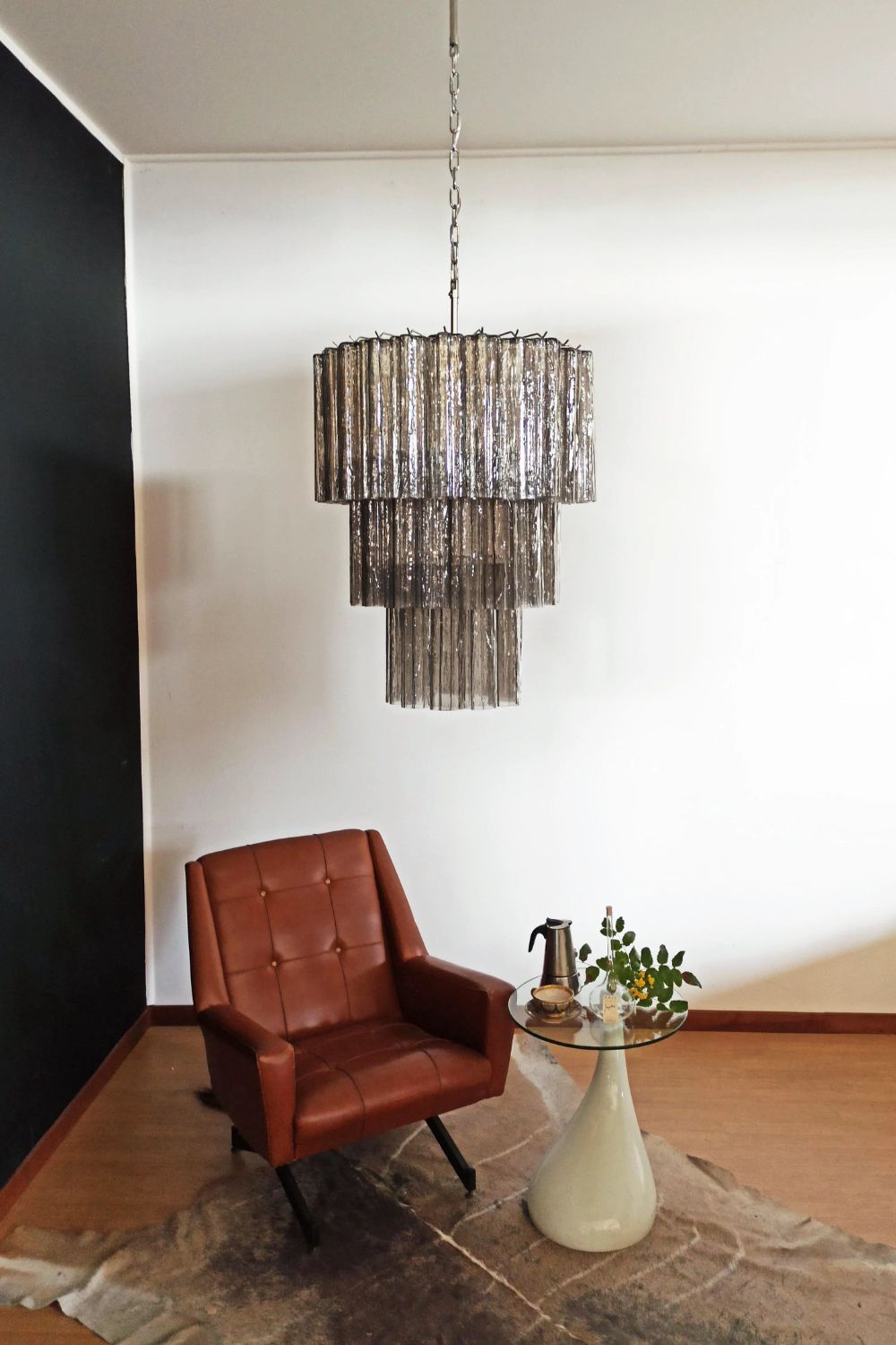 Art Smoked Glass Tube Chandelier - view 6 | morylighting