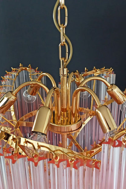 Vintage Pink Art Quadriedri Prism Chandelier - view 6 | morylighting