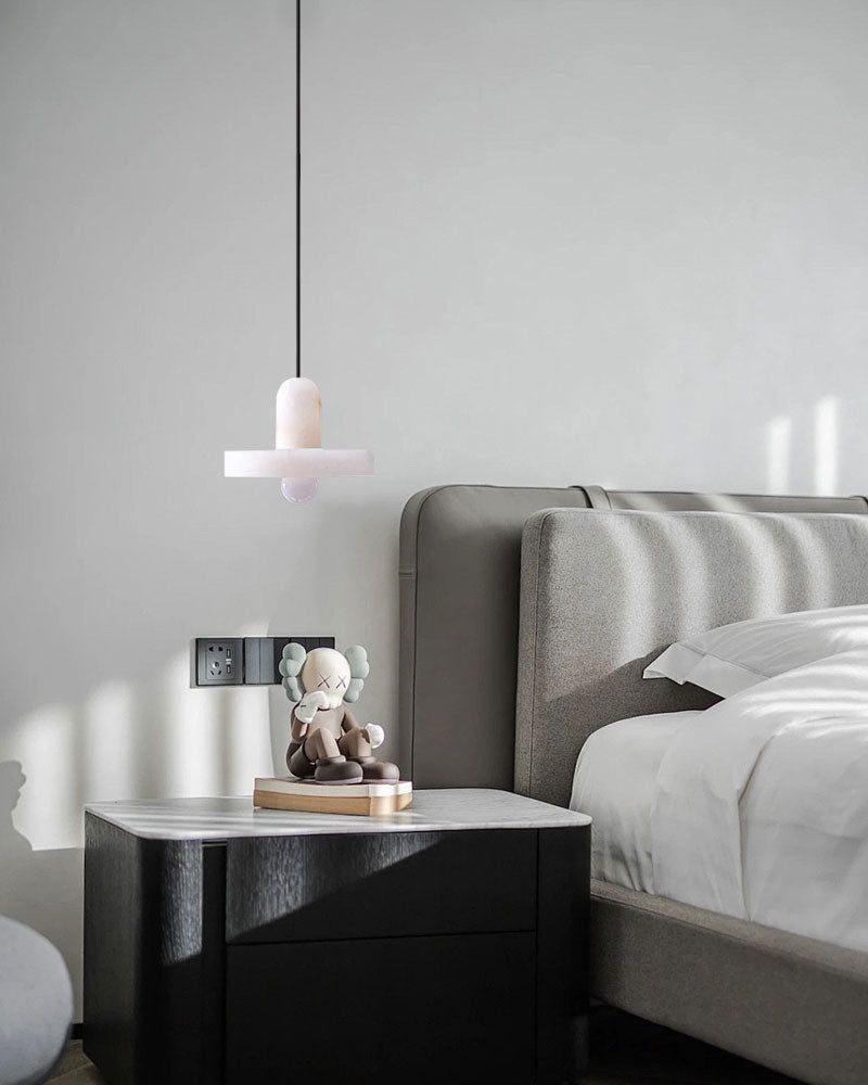 White Alabaster Kitchen Island Pendant Lamp