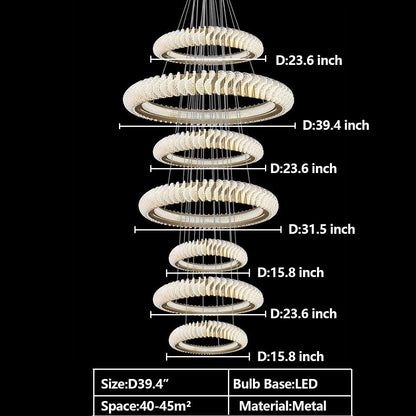 Morylighting Grand Luminous Multi-Layer Ring Chandelier - Background Shot