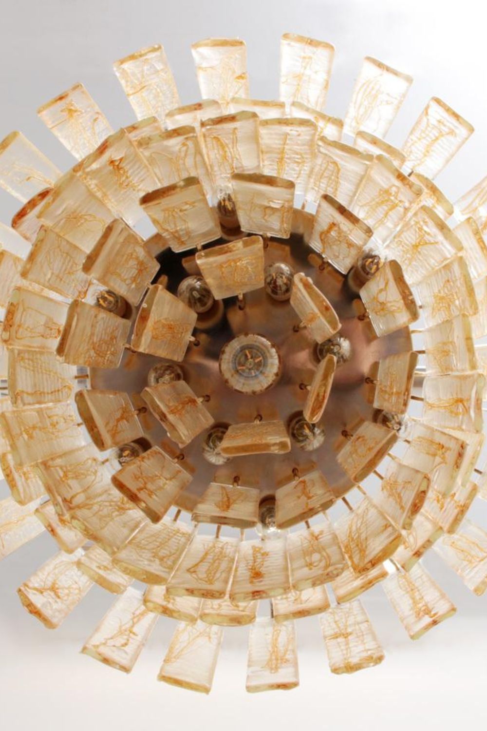 Amber Art Glass Tiered Chandelier - view 8 | morylighting