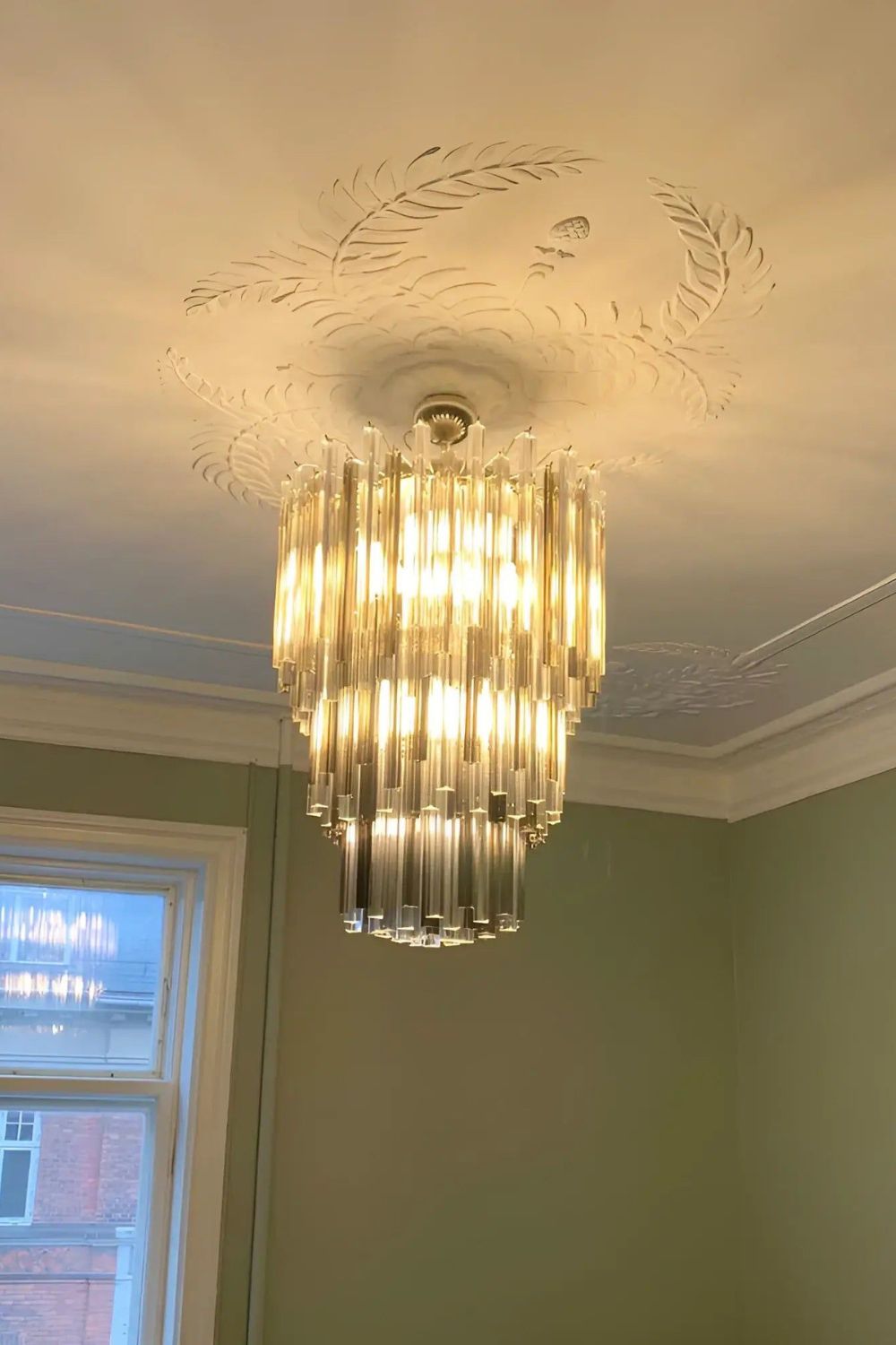 Smoked and Clear Art Glass Prism Chandelier - view 9 | morylighting