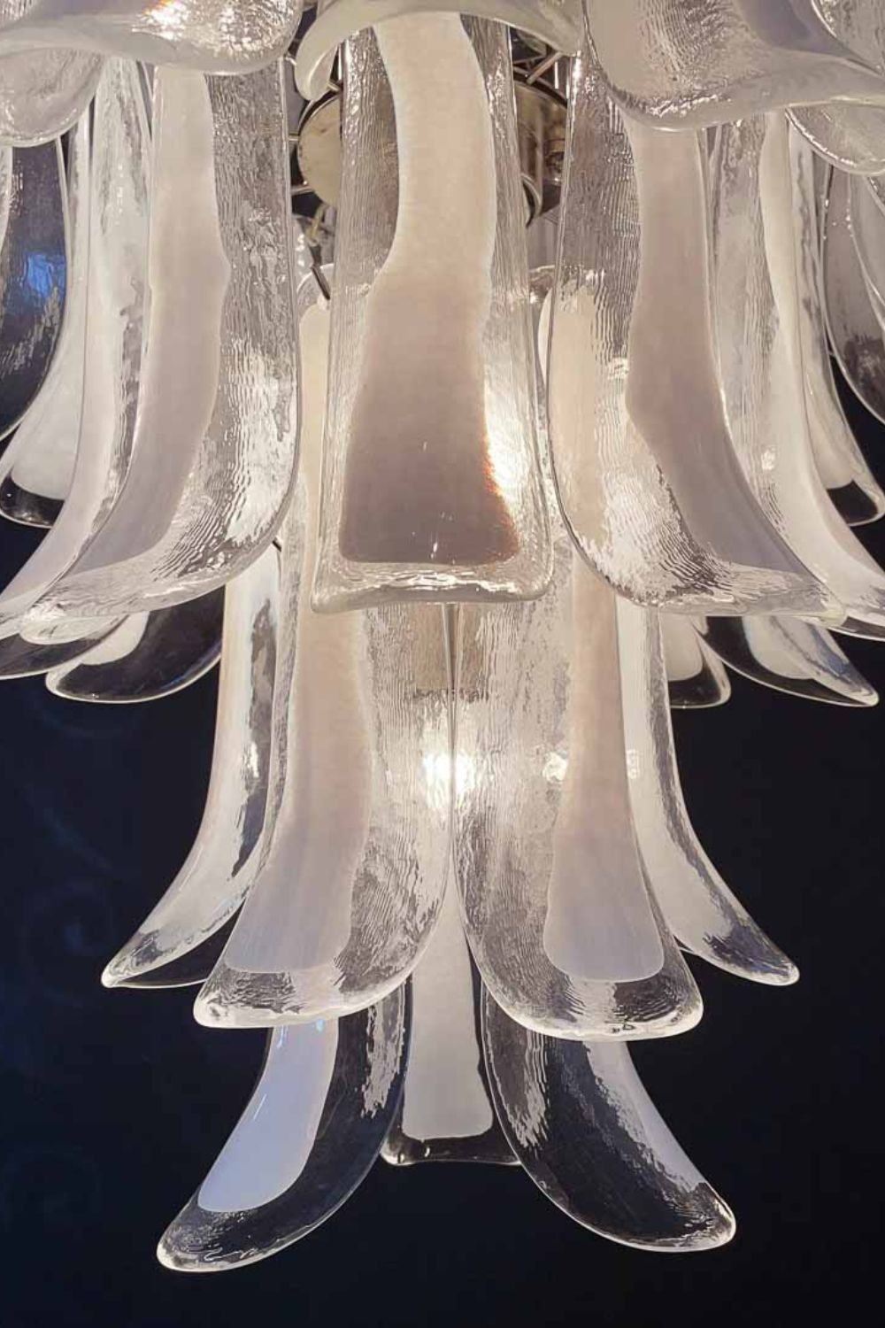 Clear Art Glass Petal Chandelier - view 6 | morylighting