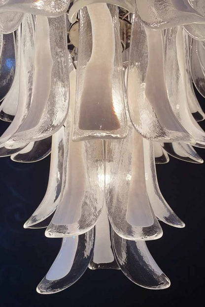 Clear Art Glass Petal Chandelier - view 6 | morylighting