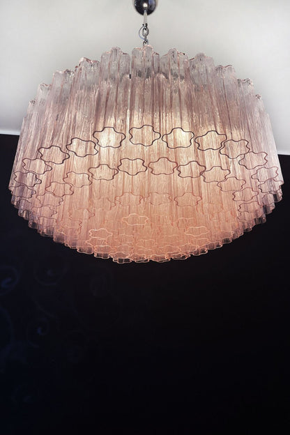 Pink Art Glass Tube Chandelier - view 7 | morylighting