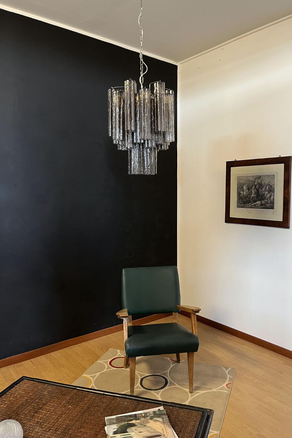 Vintage Smoked Glass Tube Chandelier - view 5 | morylighting