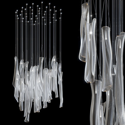 Linear Tube Cluster Chandelier