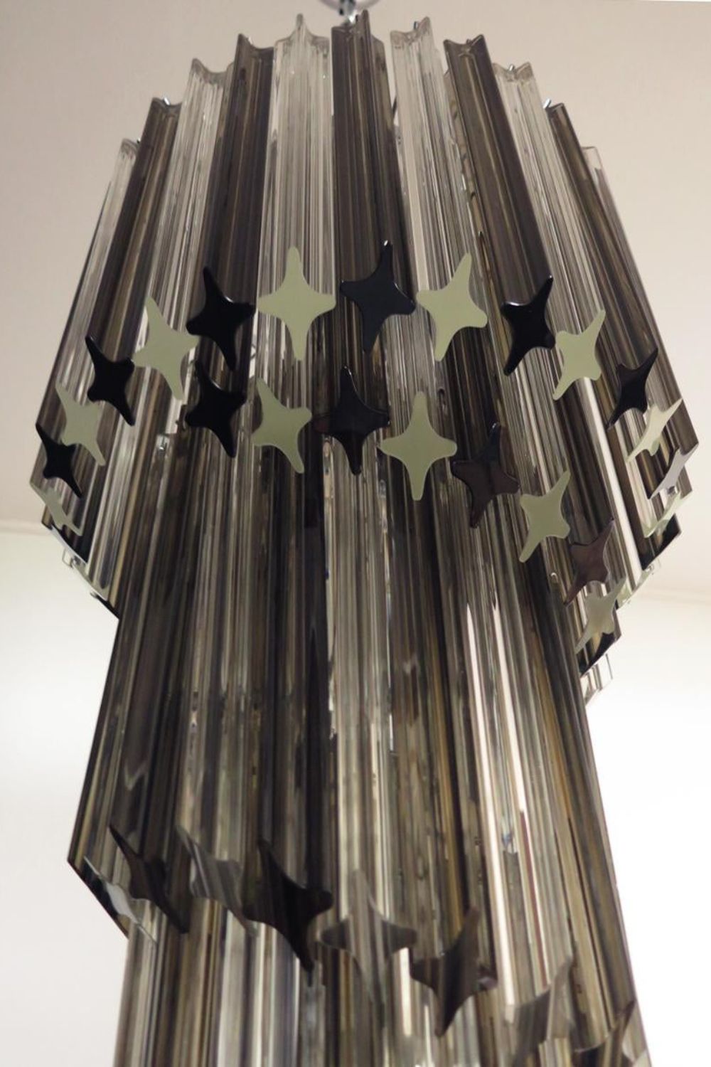1983 Smoked Glass Prism Chandelier - view 11 | morylighting