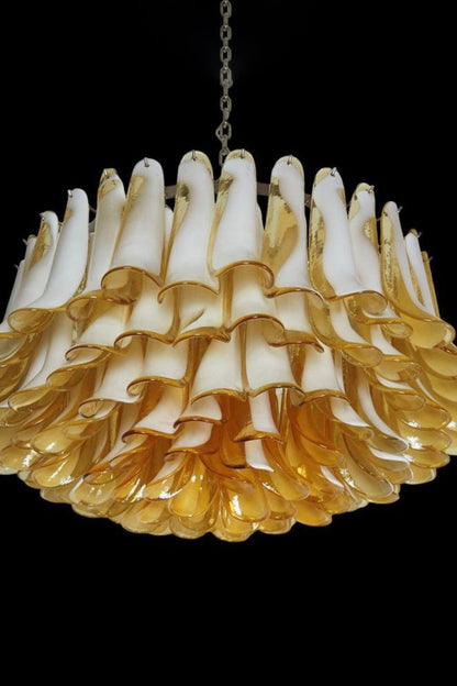 Amber Art Glass Petal Chandelier - view 9 | morylighting