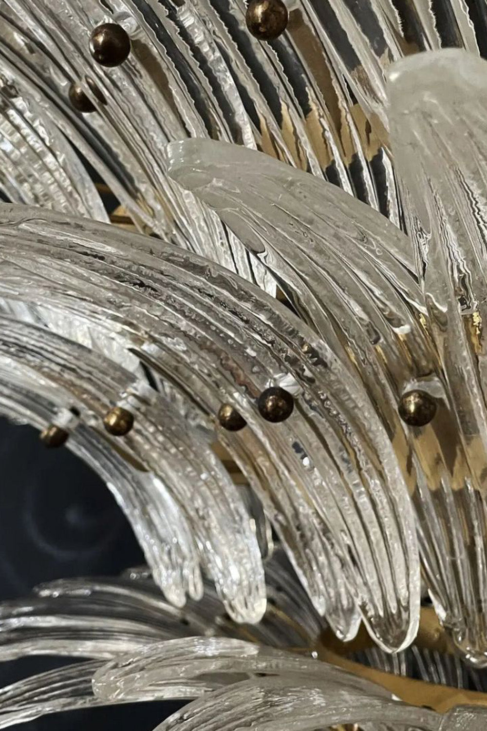 Art Palm Leaf 4-Tier Clear Glass Chandelier - view 6 | morylighting