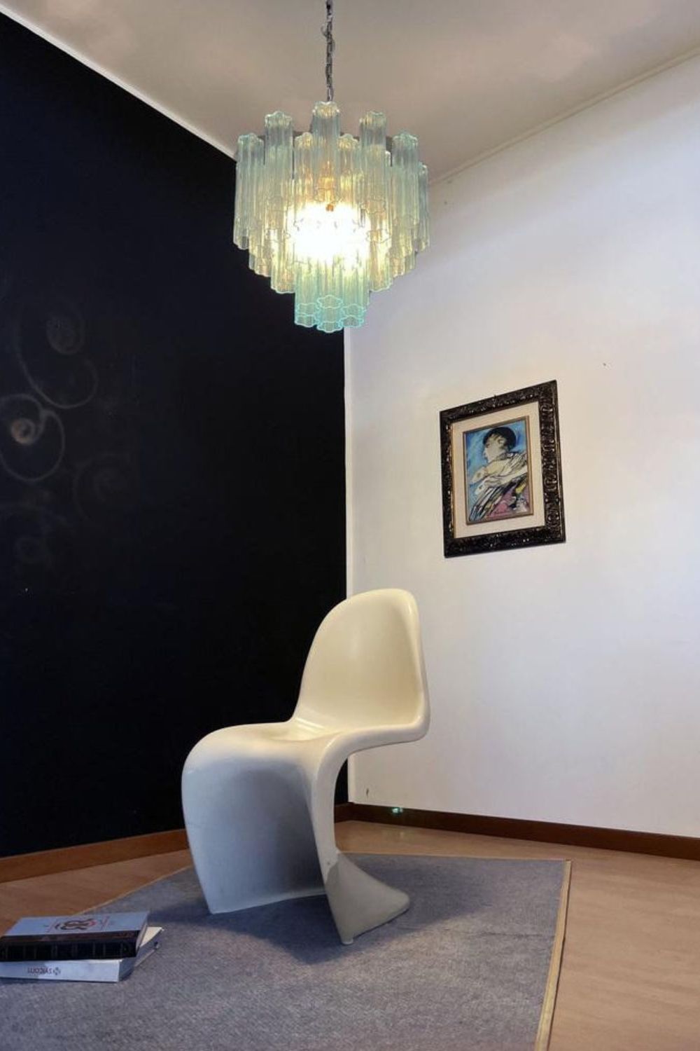 1990s Art blue glass tube chandelier - view 9 | morylighting