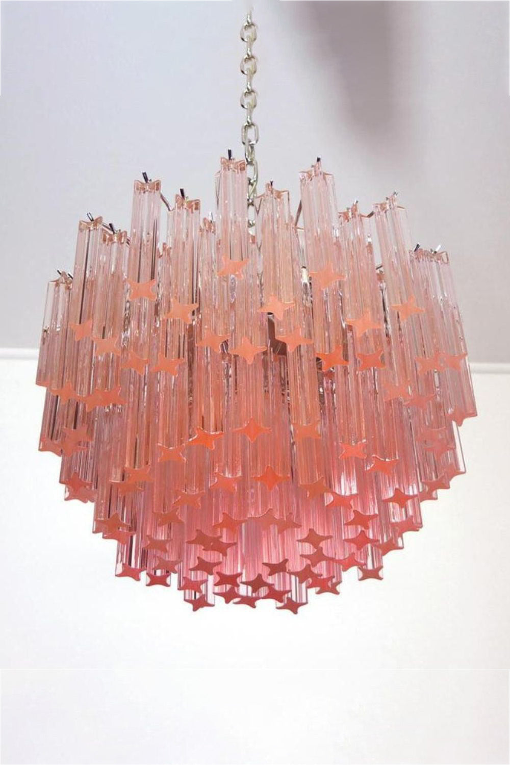 Venetian Pink Crystal Tube Art Chandelier - view 7 | morylighting