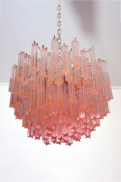 Venetian Pink Crystal Tube Art Chandelier - view 7 | morylighting