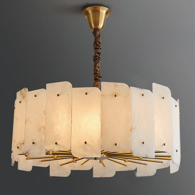 Lorry Alabaster Round Chandelier 20" 31"