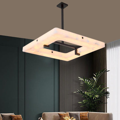 Glacera Square Alabaster Chandelier - morylighting