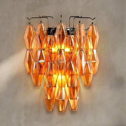 $800+ Purchase Gift | Amber Glass Wall Sconce 21.65"H