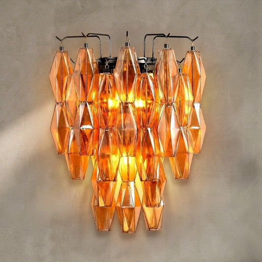 $800+ Purchase Gift | Amber Glass Wall Sconce 21.65"H