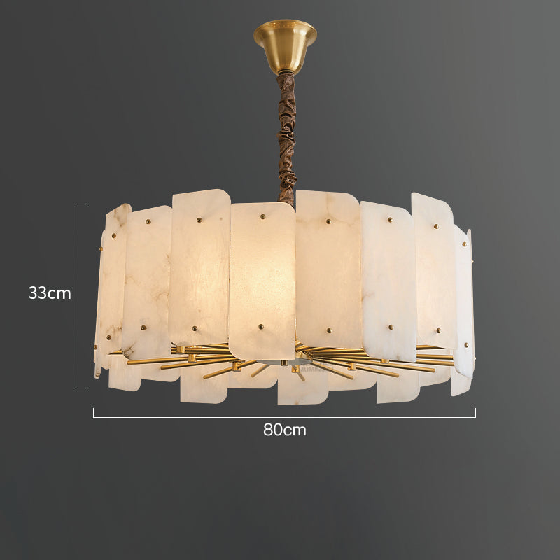 Lorry Alabaster Round Chandelier 20" 31"