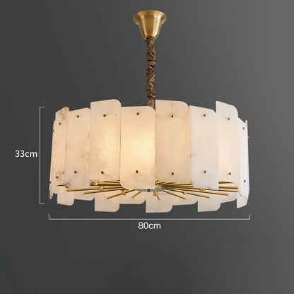 Lorry Alabaster Round Chandelier 20" 31"