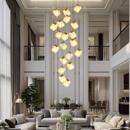 Emerson Alabaster-Box Round Chandelier 20" 24"