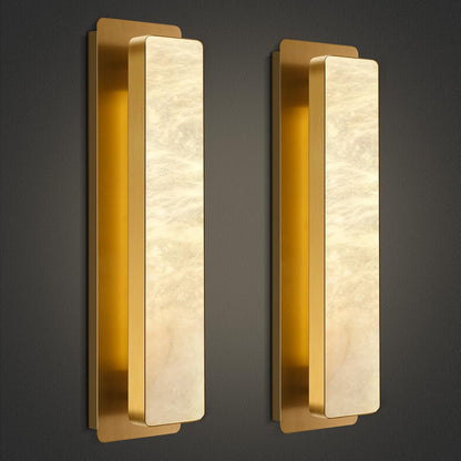 Melange Alabaster Rectangle Wall Sconces 20"