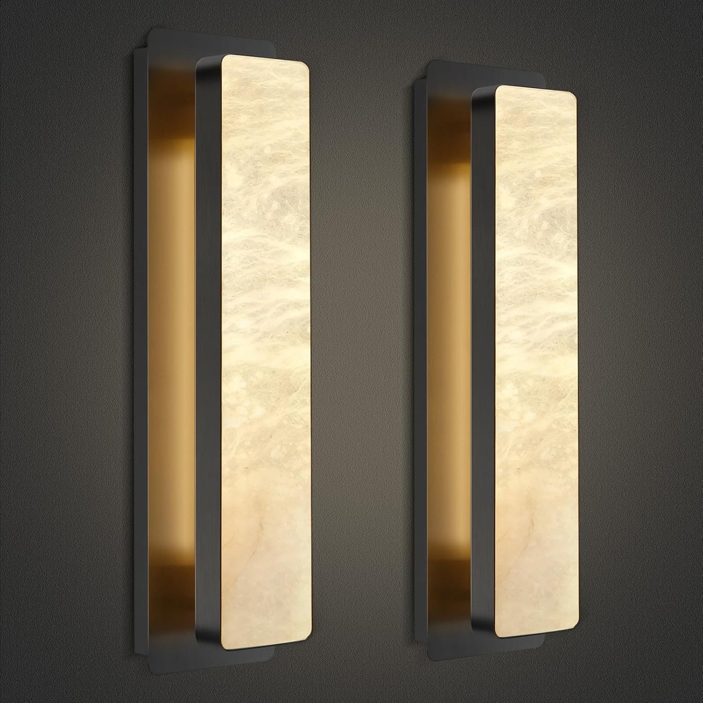 Melange Alabaster Rectangle Wall Sconces 20"