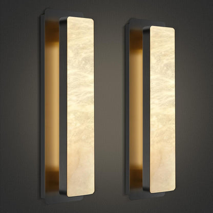 Melange Alabaster Rectangle Wall Sconces 20"