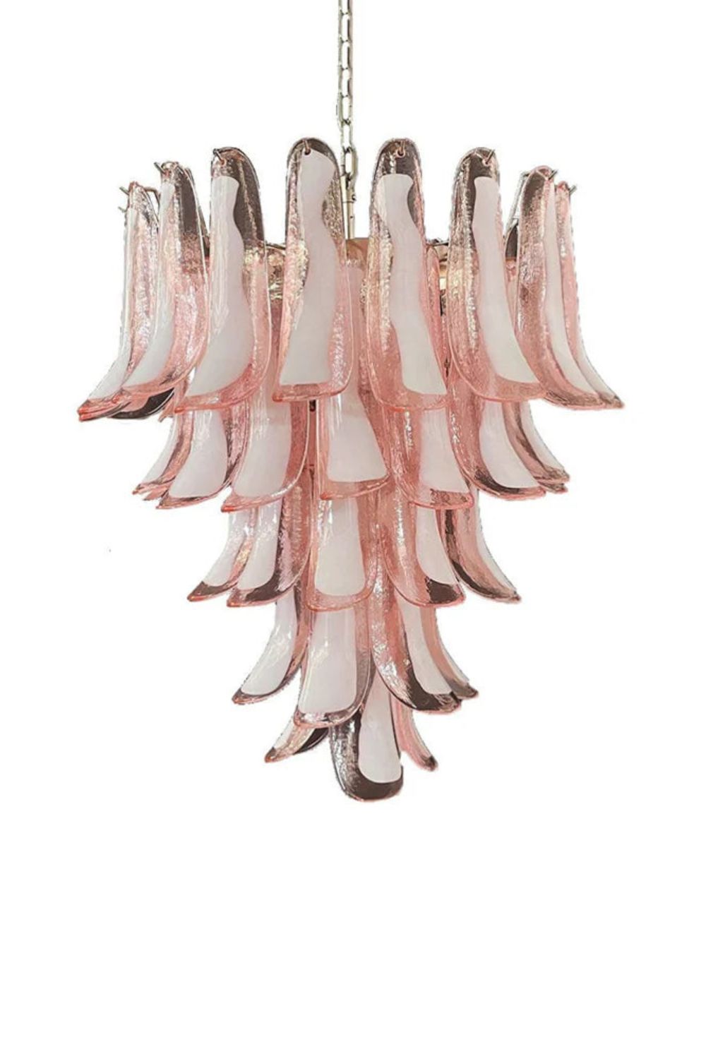 Art Blush Pink Glass Petal Chandelier - view 16 | morylighting