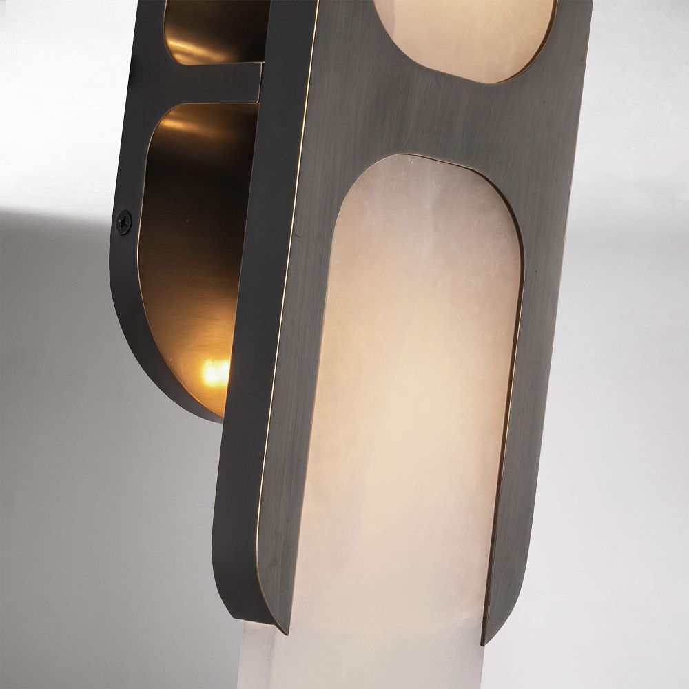 Hopkins Alabaster Sconce 9"–17"