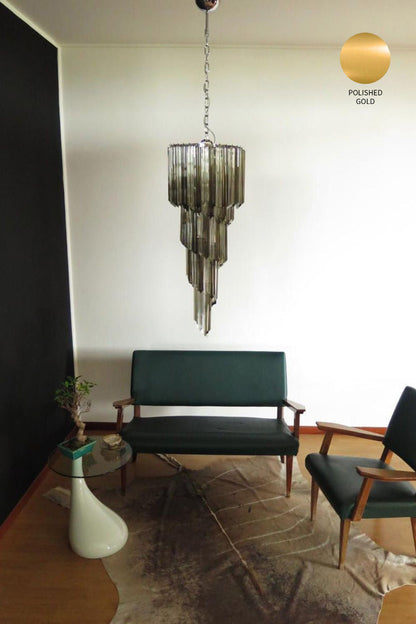 1983 Smoked Glass Prism Chandelier - view 13 | morylighting